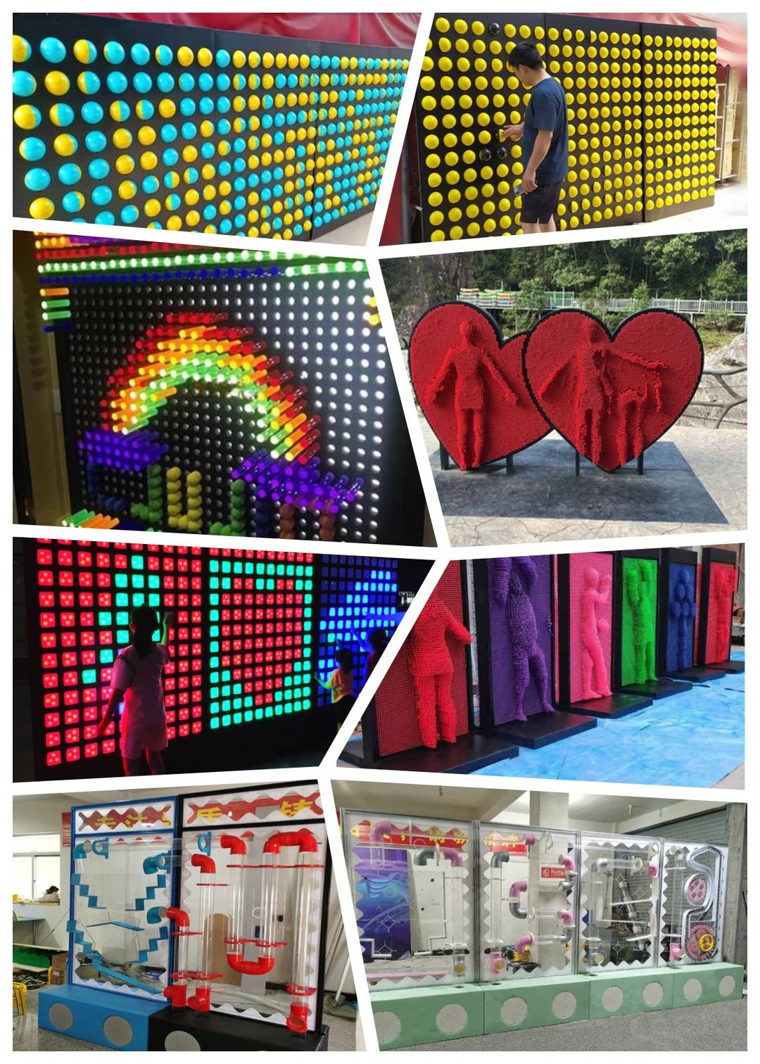 children's museum science center kids ball wall air tube interactive wall game amusement park pipe game school